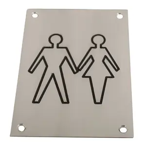 Unisex Toilet Sign Aluminium SAA 150x100mm Door Plate WC Male Female