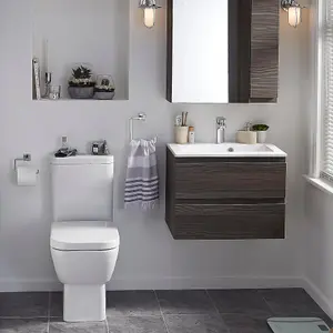 Cooke & Lewis Santoro White Close-coupled Toilet with Soft close seat