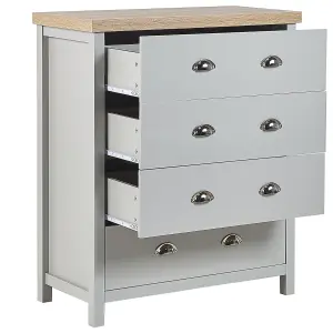 Beliani Traditional 4 Drawer Chest Grey CLIO