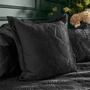 Paoletti Palmeria Quilted Velvet Feather Filled Cushion