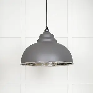 Hammered Nickel Harborne Pendant in Bluff