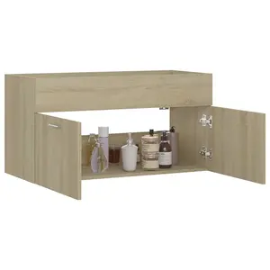 Berkfield Sink Cabinet Sonoma Oak 90x38.5x46 cm Engineered Wood