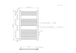 Right Radiators 800x500 mm Straight Heated Towel Rail Radiator Bathroom Ladder Warmer Anthracite