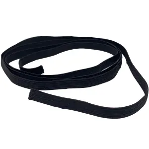 12mm Wide Flat Elastic Band, Stretchable Elastic Cord Flat Tape, Black - 25 metres