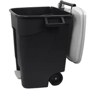 120 Litre Wheelie Bin with Foot Pedal - Grey Lid