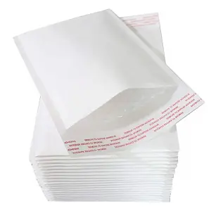 100 x Size 5 (205x245mm) White Padded Bubble Lined Secure Self Sealing Peel & Seal Mailing Postal Envelopes