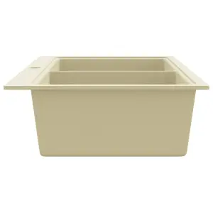 Berkfield Granite Kitchen Sink Double Basins Beige