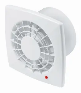 White Bathroom Extractor Fan 100mm with Timer and Humidity Sensor