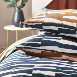 Hoem Piper Abstract Cotton Rich Reversible Duvet Cover Set