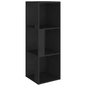 Berkfield Corner Cabinet Black 33x33x100 cm Engineered Wood