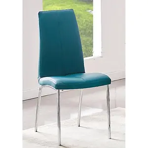 Enke Extending Glass Dining Table With 4 Opal Teal Chairs