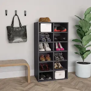 Berkfield Shoe Rack Grey 54x34x100.5 cm Engineered Wood