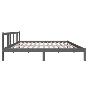 Berkfield Bed Frame Grey Solid Wood 180x200 cm Super King Size