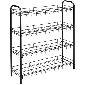 Metaltex 4-Tier Shoe Rack Shoe 4 Black