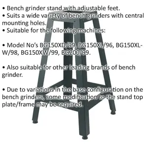 Adjustable 900mm Bench Grinder Floor Stand with Mounting Holes