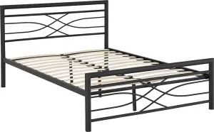 Kelly 5ft Metal Bed Frame in Black Finish