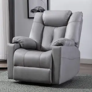 Afton Electric Fabric Auto Recliner Armchair Gaming USB Lounge Sofa Chair Grey