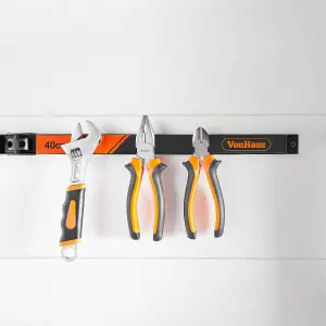 VonHaus Magnetic Tool Holders, Magnetic Tool Strip 4 x 40cm, 16" Wall Mounted Strips, Space Saving & Strong Magnetic Tool Holders