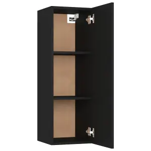 Berkfield TV Cabinets 2 pcs Black 30.5x30x90 cm Engineered Wood