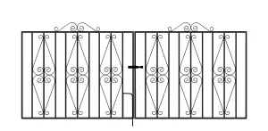 STIRA Metal Scroll Driveway Gate 2134mm GAP x 914mm High ST10ZP