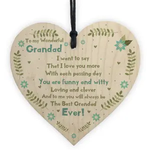 Handmade Gift For Grandad Wooden Heart Grandad Birthday Gift Grandparent Gift Keepsake