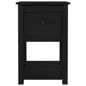 Berkfield Bedside Cabinets 2 pcs Black 40x35x61.5 cm Solid Wood Pine