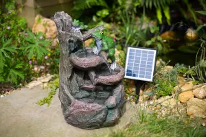 Easy Fountain Frog Pools Natural Self-contained solar water fountain  - L 24 cm x W 42 cm x H 48 cm