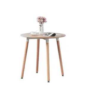 Eden Round Dining Set with an Oak Dining Table and 4 Grey Dining Chairs