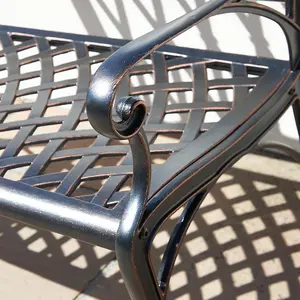 Cast Aluminium Garden Bench - Black