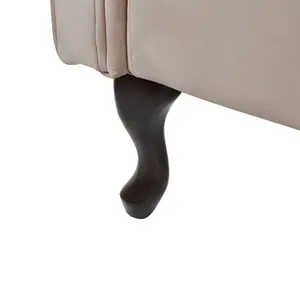 Left Hand Chaise Lounge Velvet Beige LATTES