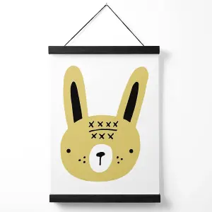 Cute Yellow Rabbit Scandi Animal Medium Poster with Black Hanger