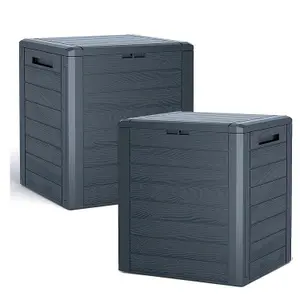 2x 140 Litre Multipurpose Outdoor Garden Furniture Storage Boxes For Garden Items