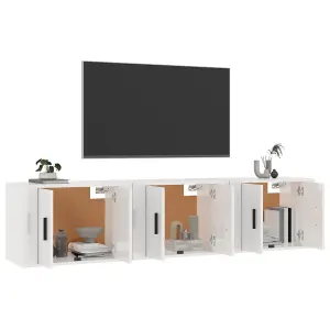 Berkfield Wall-mounted TV Cabinets 3 pcs High Gloss White 57x34.5x40 cm