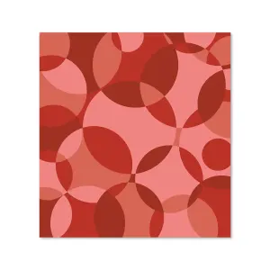 Red Circle Pattern Premium Glass Kitchen Splashback W700mm x H650mm