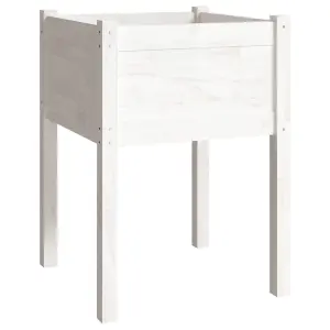 Berkfield Garden Planter White 50x50x70 cm Solid Pinewood