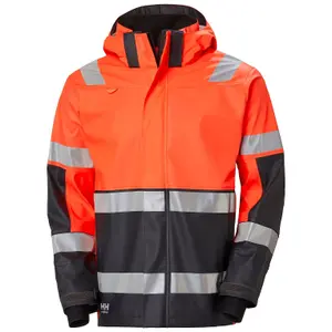 Helly Hansen Workwear Alna 2.0 Rain Jacket (Orange/Ebony)  (Medium)