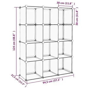 Storage Cube Organiser with 12 Cubes Transparent PP