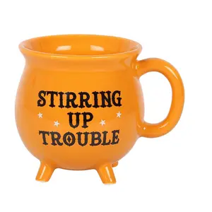 Something Different Stirring Up Trouble Cauldron Ceramic Mug Orange (One Size)