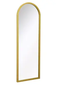 MirrorOutlet - The Arcus - Gold Metal Framed Arched Garden Wall Mirror 47" x 16" (120 x 40 cm)