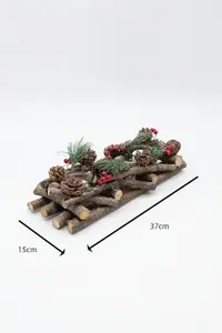 Christmas Tealight Candle Holder Decoration Tea Light Glass Votive Pinecones Xmas Home