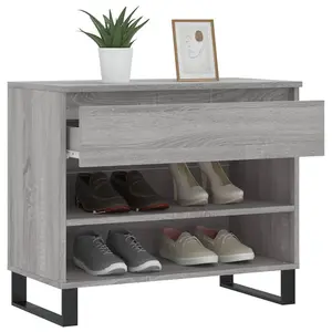 Berkfield Shoe Cabinet Grey Sonoma 70x36x60 cm Engineered Wood