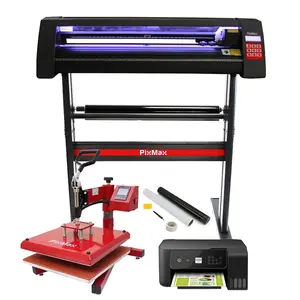 Pixmax Swing Heat Press, Vinyl Cutter and Printer Complete Start Up Bundle