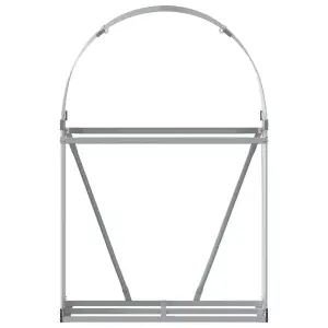 Log Holder Light Grey 80x45x120 cm Galvanised Steel