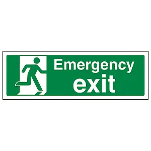 Emergency Exit Safe Condition Sign - Adhesive Vinyl - 600x200mm (x3)