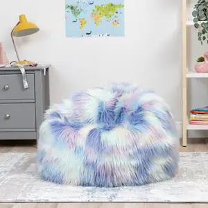 icon Kids Classic Faux Fur Bean Bag Chair Unicorn Bean Bags for Children