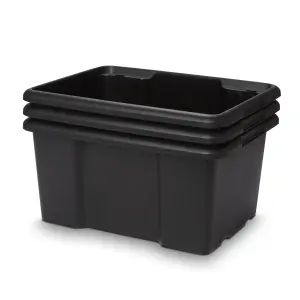 Form Fitty Black 26L Plastic Stackable Storage box