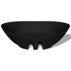 Metro Lane Marinette 590mm L x 385mm W Ceramic Oval Sink Black