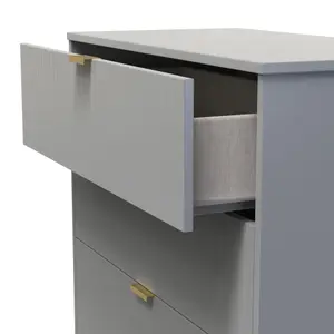 Nashville Ready assembled Grey 4 Drawer Chest (H)1063mm (W)766mm (D)395mm