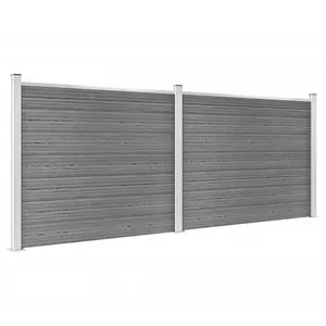 Bugbee 29' x 5' Privacy Fence Panel Grey / 146cm H x 353cm W x 12cm D