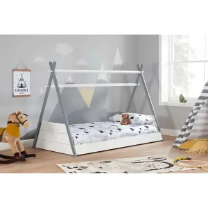 Birlea Children's Teepee Single Bed Frame White & Grey